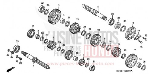BOITE DE VITESSES VT125C1 de 2001